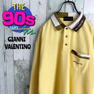 ジャンニバレンチノ(GIANNI VALENTINO)の90's GIANNI VALENTINO ロゴ刺繍　ロングスリーブポロシャツ(ポロシャツ)