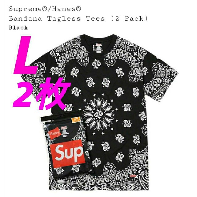 Supreme Hanes Bandana Tagless Tees 2Pack