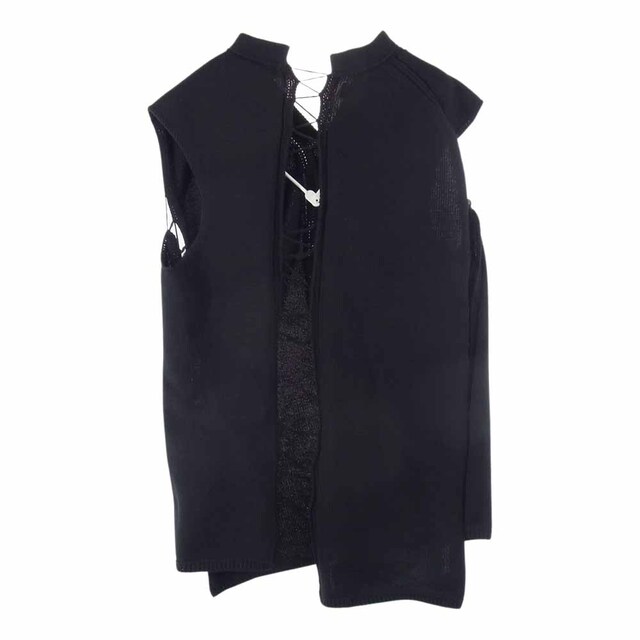 COMME des GARCONS HOMME PLUS コムデギャルソンオムプリュス ベスト PI-N014 AD2021 アシンメトリー ニットベスト ブラック系 L【美品】【中古】 有名な高級ブランド AD2001 コムデギャルソンオムプリュス フラワー ボタニカル ニットベスト ベスト