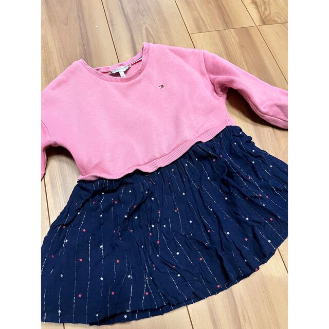 TOMMY HILFIGER(トミーヒルフィガー)のトミーフィルフィガー　女の子フリルワンピース キッズ/ベビー/マタニティのキッズ服女の子用(90cm~)(ワンピース)の商品写真