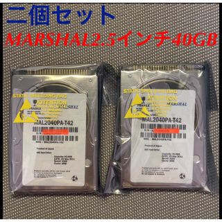 Marshal HDD 2.5インチATA 40GB二個セットメーカー再生品(PCパーツ)