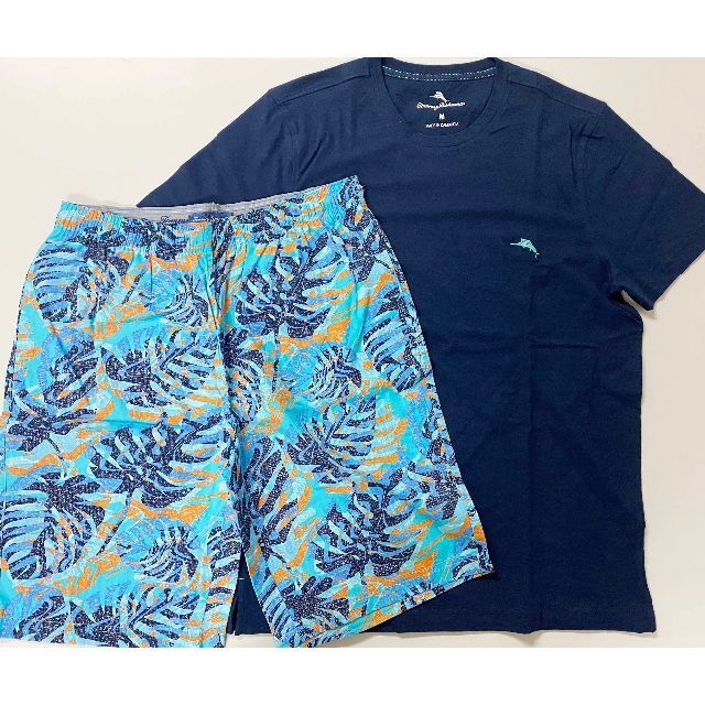 コストコ(コストコ)の新品 L ★ TOMMY BAHAMA メンズ パジャマ 上下セット 半袖 紺 メンズのメンズ その他(その他)の商品写真