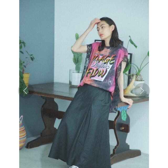 ROSE BUD(ローズバッド)の新品未着用 ROSEBUD レース×タイダイ柄Tシャツ ピンク  平手友梨奈 レディースのトップス(Tシャツ(半袖/袖なし))の商品写真