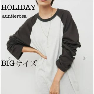 アンティローザ(Auntie Rosa)のHOLIDAY アンティローザ　ラグランスリーブBIGロンT  未使用タグ付き(Tシャツ(長袖/七分))