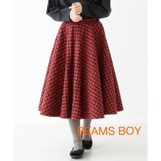 ビームスボーイ(BEAMS BOY)の【美品】BEAMS BOY チェック キルティング サーキュラー スカート(ロングスカート)