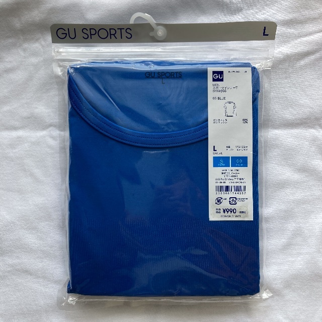 GU(ジーユー)のGU SPORTS スポーツインナーT 長袖 Lサイズ ブルー ９分袖 未開封 メンズのトップス(Tシャツ/カットソー(七分/長袖))の商品写真