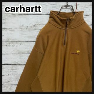 カーハート(carhartt)の【人気Lサイズ】カーハートWIP☆刺繍ロゴ最高デザインハーフジップスウェット美品(スウェット)