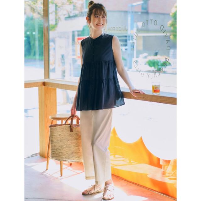 UNIQLO ユニクロ コットンギャザーブラウス (ノースリーブ)