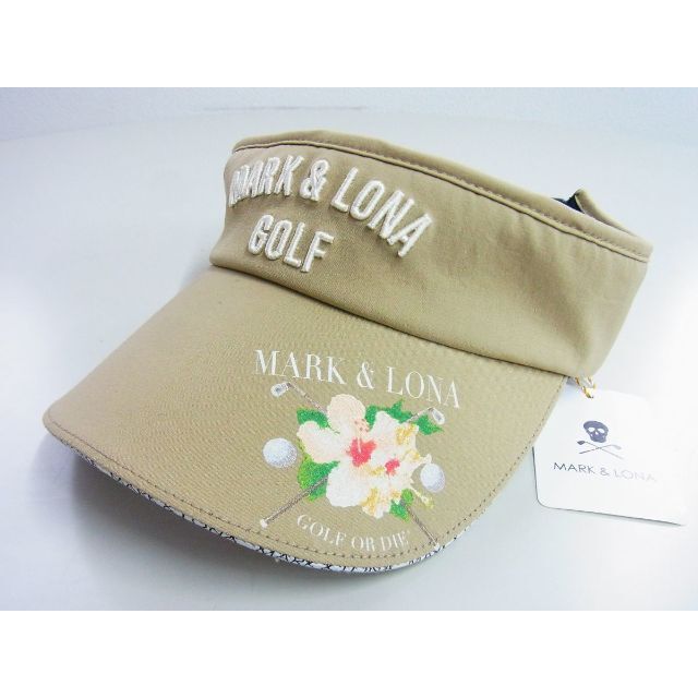 新品⬜︎MARK\u0026LONA⬜︎サンバイザー⬜︎ゴルフ⬜︎刺繍⬜︎ラインストーン⬜︎ベージュ