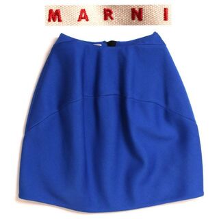 マルニ(Marni)のMARNI バルーンミニスカート ゴールドバックジップ ブルー マルニ(ミニスカート)