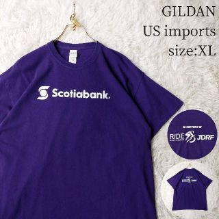 ギルタン(GILDAN)の一点物US輸入★半袖Tシャツ GILDAN 協賛Tシャツ パープル XLサイズ(Tシャツ/カットソー(半袖/袖なし))