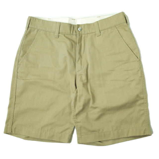 MASSES マシス 日本製 T/C WORK SHORTS ワークショーツ S BEIGE ツイル ショートパンツ ジップフライ ボトムス【MASSES】