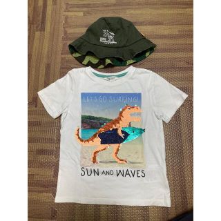 エイチアンドエム(H&M)のH&M 恐竜2wayTシャツ　恐竜帽子(Tシャツ/カットソー)