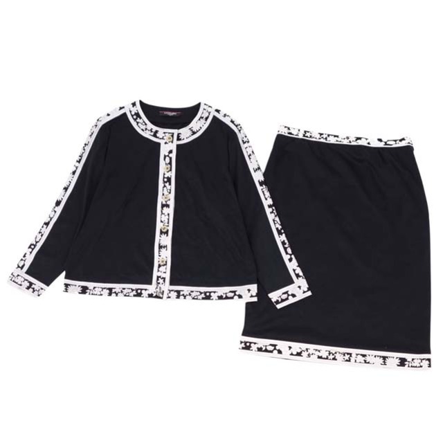 レオナール セットアップ ジャケット スカート コットン 花柄 LL