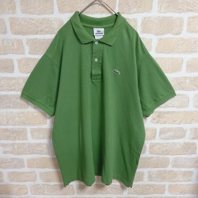 LACOSTE ラコステ ポロシャツ 刺繍ワンポイントロゴ 黄緑 抹茶色 1