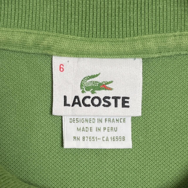 LACOSTE ラコステ ポロシャツ 刺繍ワンポイントロゴ 黄緑 抹茶色 5