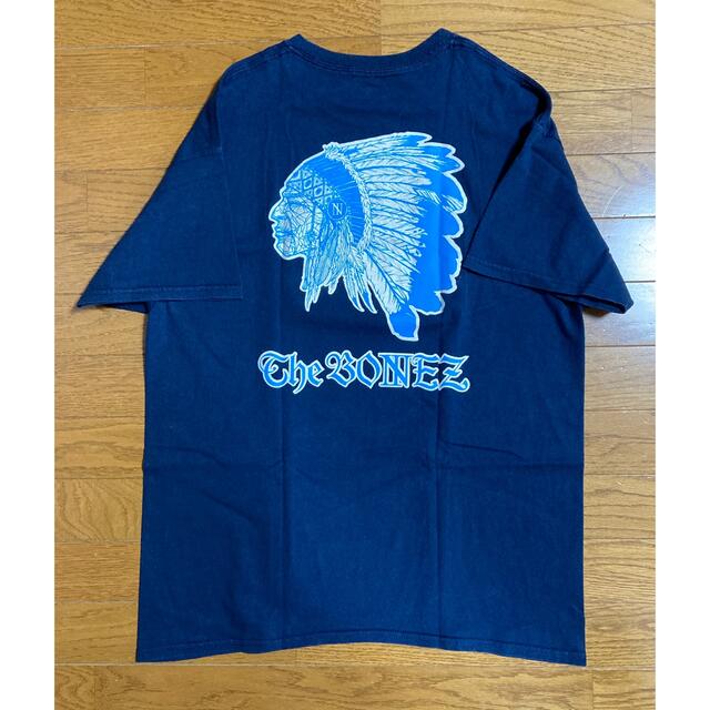 The BONEZ WOKE INDIAN Tシャツ 紺 L ザボーンズ エンタメ/ホビーのタレントグッズ(ミュージシャン)の商品写真