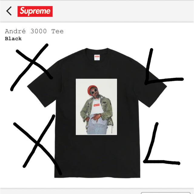 Supreme(シュプリーム)のsupreme andre 3000 tee xlサイズ メンズのトップス(Tシャツ/カットソー(半袖/袖なし))の商品写真