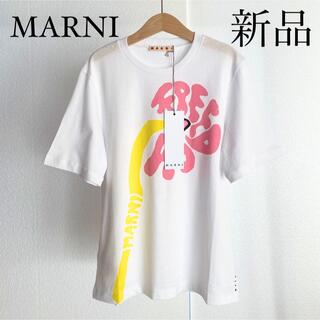 マルニ(Marni)のMARNI マルニ ロゴプリント 半袖Tシャツ　カットソー　XS(Tシャツ(半袖/袖なし))