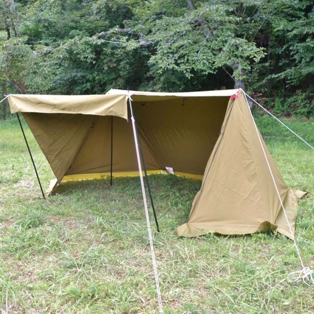 極美品 テンマク デザイン tent-Mark DESIGNS 炎幕 TC 跳ね上げポール付き パップテント ソロ テント アップライトポール キャンプ アウトドア