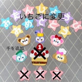 ここ様専用𖤐ﾐお誕生日　ハッピーバースデー　壁面飾り　ハンドメイド(型紙/パターン)