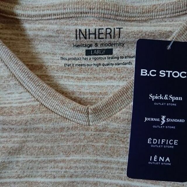 B.C STOCK(ベーセーストック)のB.C STOCK（ベーセーストック） ヘビーフライスVネックロングスリーブ メンズのトップス(Tシャツ/カットソー(七分/長袖))の商品写真