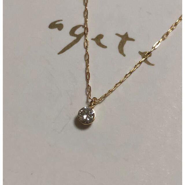 【美品】アガット K18 0.1 ダイヤネックレス ＆ ダイヤリング agete