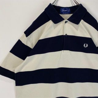 フレッドペリー(FRED PERRY)のフレッドペリー　ポロシャツ　ワンポイントロゴ　半袖シャツ　ボーダー　XLサイズ(ポロシャツ)