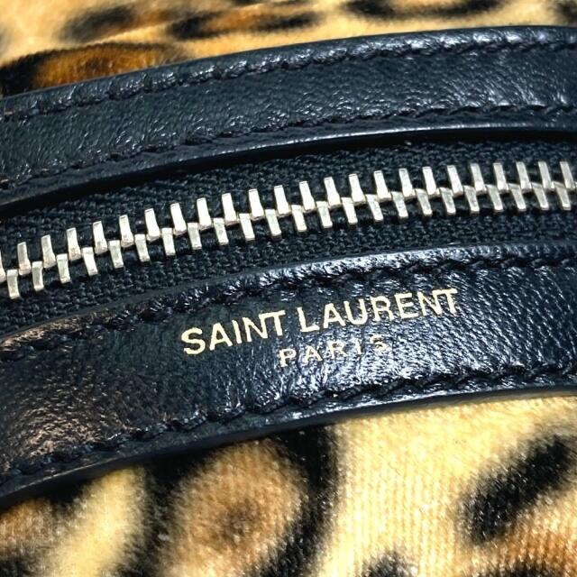 Saint Laurent(サンローラン)のサンローランパリ SAINT LAURENT PARIS ミニリュック 441911 レオパード キーホルダー バッグチャーム ベロア ブラウン レディースのファッション小物(キーホルダー)の商品写真