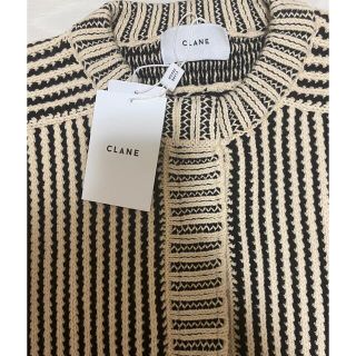 CLANE STRIPE CABLE HALF SLEEVE CARDIGAN