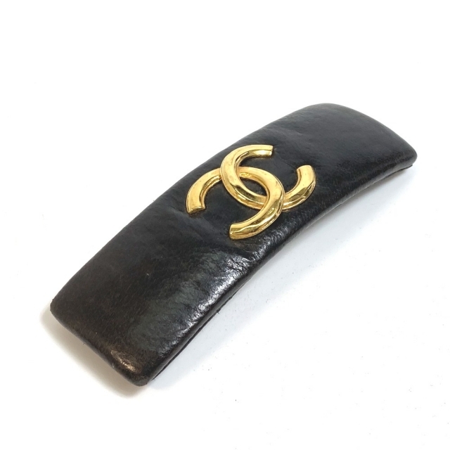シャネル CHANEL ヴィンテージ CC ココマーク バレッタ レザー
