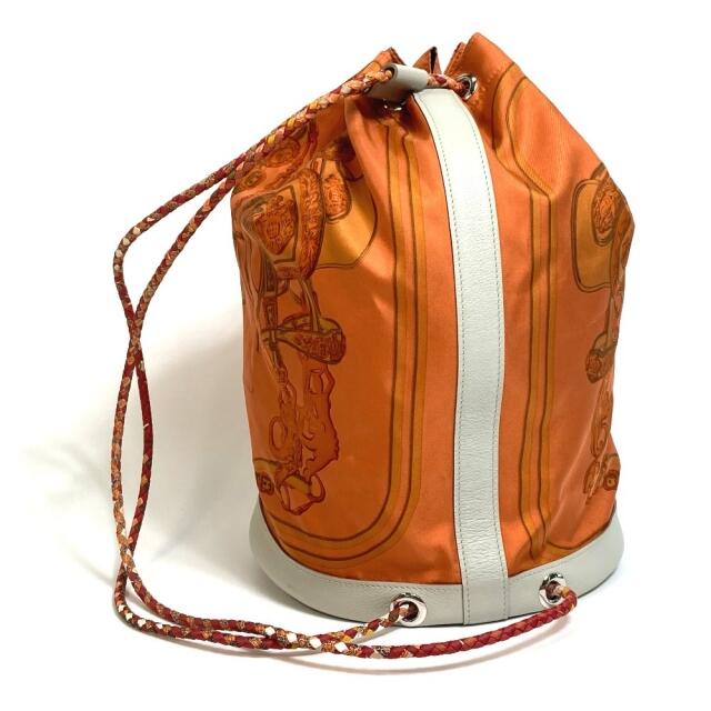 Hermes エルメス HERMES BRIDES DE GALA ソワクール 22 鞄 ショルダーバッグ シルク 刻 オレンジ×グレー