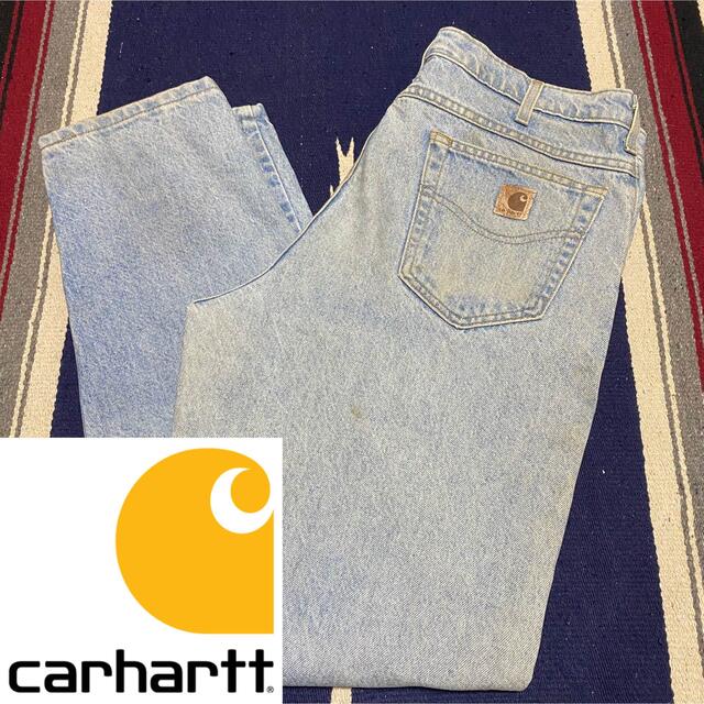 carhartt - 90s 古着 カーハート USA製 革タグ デニム バギー carhartt - 90s 古着 カーハート USA製 革タグ デニム バギー