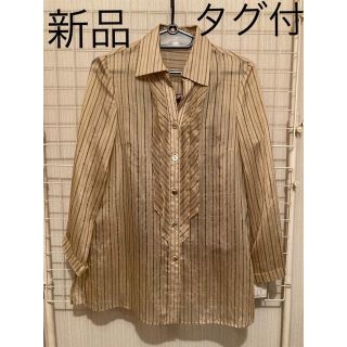 レディース　長袖　ブラウス　シースルー　フリル　新品　未使用　タグ付(シャツ/ブラウス(長袖/七分))