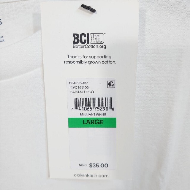 Calvin Klein(カルバンクライン)の【L】カルバンクライン/半袖Tシャツ/キャピタルロゴプリント/ホワイト メンズのトップス(Tシャツ/カットソー(半袖/袖なし))の商品写真