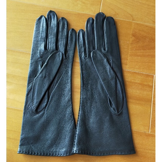 美品!エルメス HERMES 手袋 グローブ レザー 黒 6 1/2