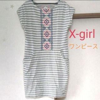 エックスガール(X-girl)のX-girl　ひざ丈（ノースリーブ）ワンピース(ひざ丈ワンピース)