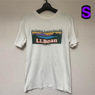 エルエルビーン(L.L.Bean)の80s USA製　Hanes×L.LBean ロゴTシャツ　白　Sサイズ(Tシャツ/カットソー(半袖/袖なし))