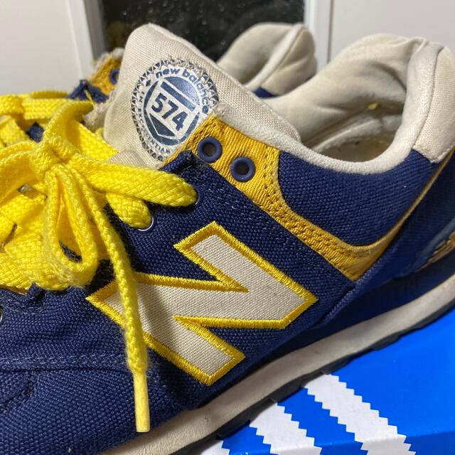 New Balance - ニューバランス スニーカー 574 ネイビー×イエローの