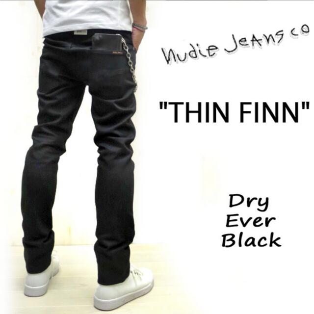 Nudie Jeans(ヌーディジーンズ)のnudie jeans THIN FINN DRY EVER BLACK メンズのパンツ(デニム/ジーンズ)の商品写真