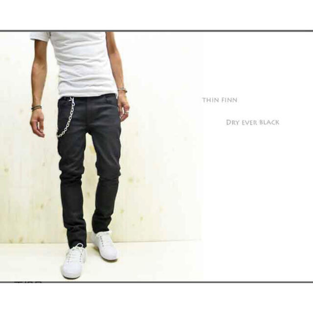 Nudie Jeans(ヌーディジーンズ)のnudie jeans THIN FINN DRY EVER BLACK メンズのパンツ(デニム/ジーンズ)の商品写真