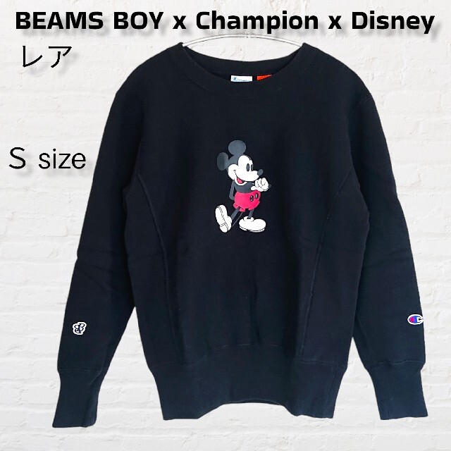 レア BEAMS BOY x Champion x Disney トレーナー 黒