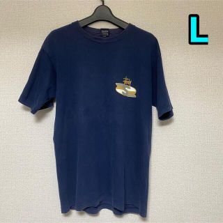 ステューシー(STUSSY)の90s USA製　OLD STUSSY  tシャツ　紺　Lサイズ(Tシャツ/カットソー(半袖/袖なし))