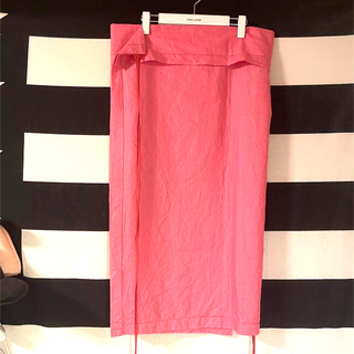 フミカウチダ(FUMIKA_UCHIDA)のfumika uchida ラップスカート　巻きスカート　ピンク(ロングスカート)