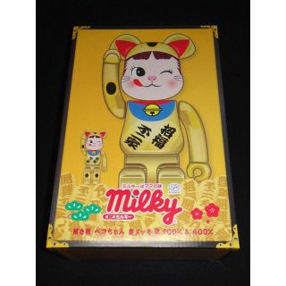 ベアブリック(BE@RBRICK)のBE＠RBRICK 招き猫 ペコちゃん 金運 金メッキ 100%&400%(その他)