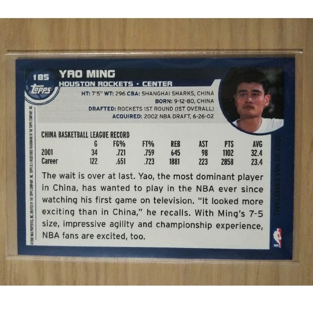 Yao Ming ヤオミン 姚明 NBA ルーキー トレカ toppsの通販 by Yao Ming ヤオミン 姚明 NBA ルーキー トレカ toppsの通販 by