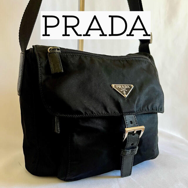 【大人気】PRADA プラダ ショルダーバッグ ブラック ナイロン 白タグ有り