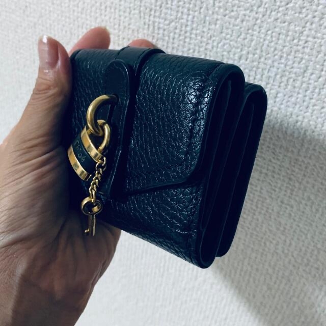 Chloe ABY アビー 三つ折り財布 コンパクトウォレット レザー ブラック