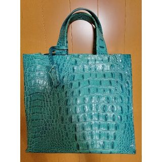 フルラ(Furla)の本物 FURLA ターコイズブルー バッグ レザー 革(ハンドバッグ)