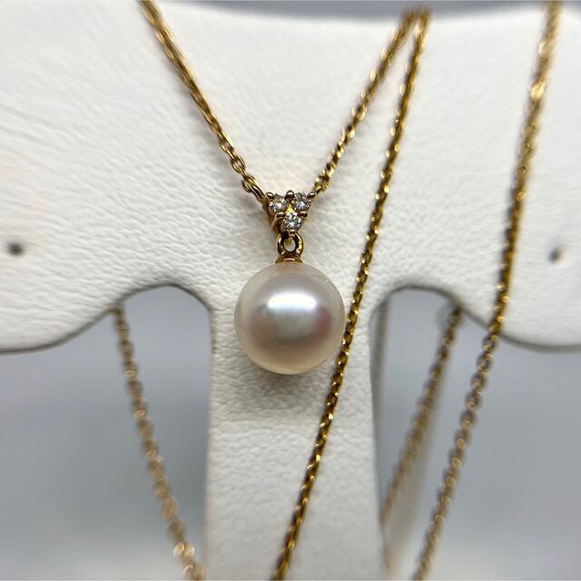 【美品】田崎真珠 K18 アコヤ真珠&ダイヤモンド ネックレス